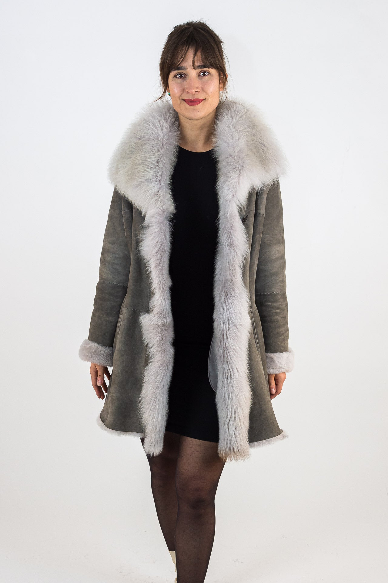 Toscana Lammfellmantel Gray Toscana Lambskin Coat Slick Ladies