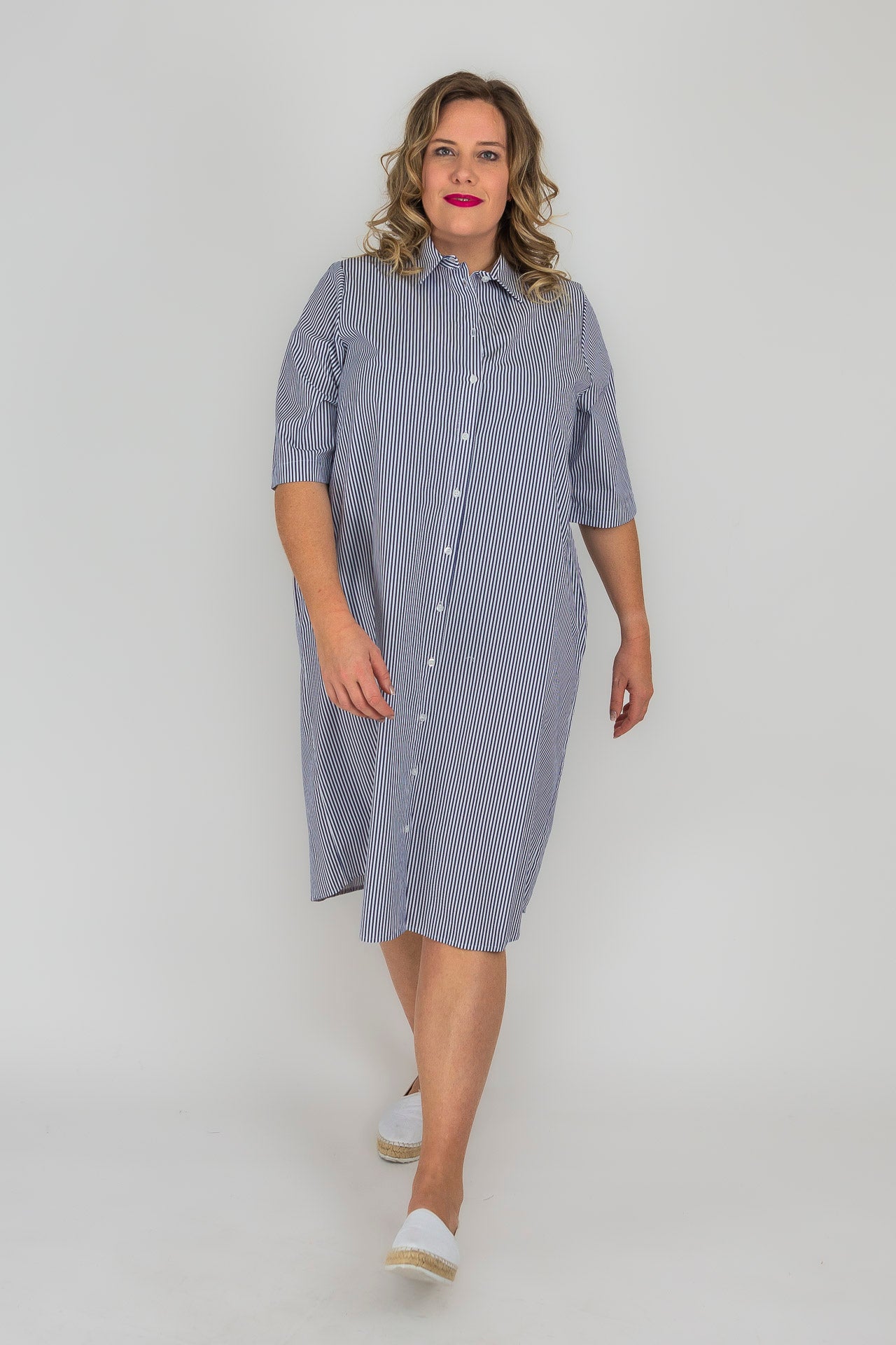 Ladies blue shirt dress best sale