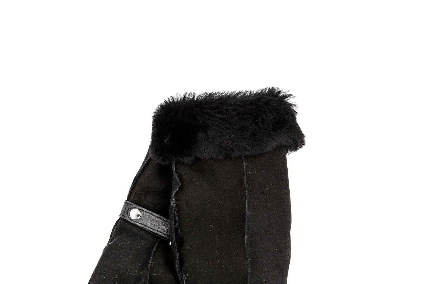 Schwarze Lederfäustlinge | Damen