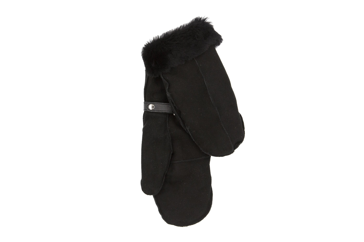 Schwarze Lederfäustlinge | Damen