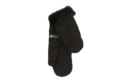 Schwarze Lederfäustlinge | Damen