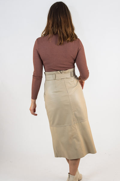 Beige leather skirt Edith | ladies