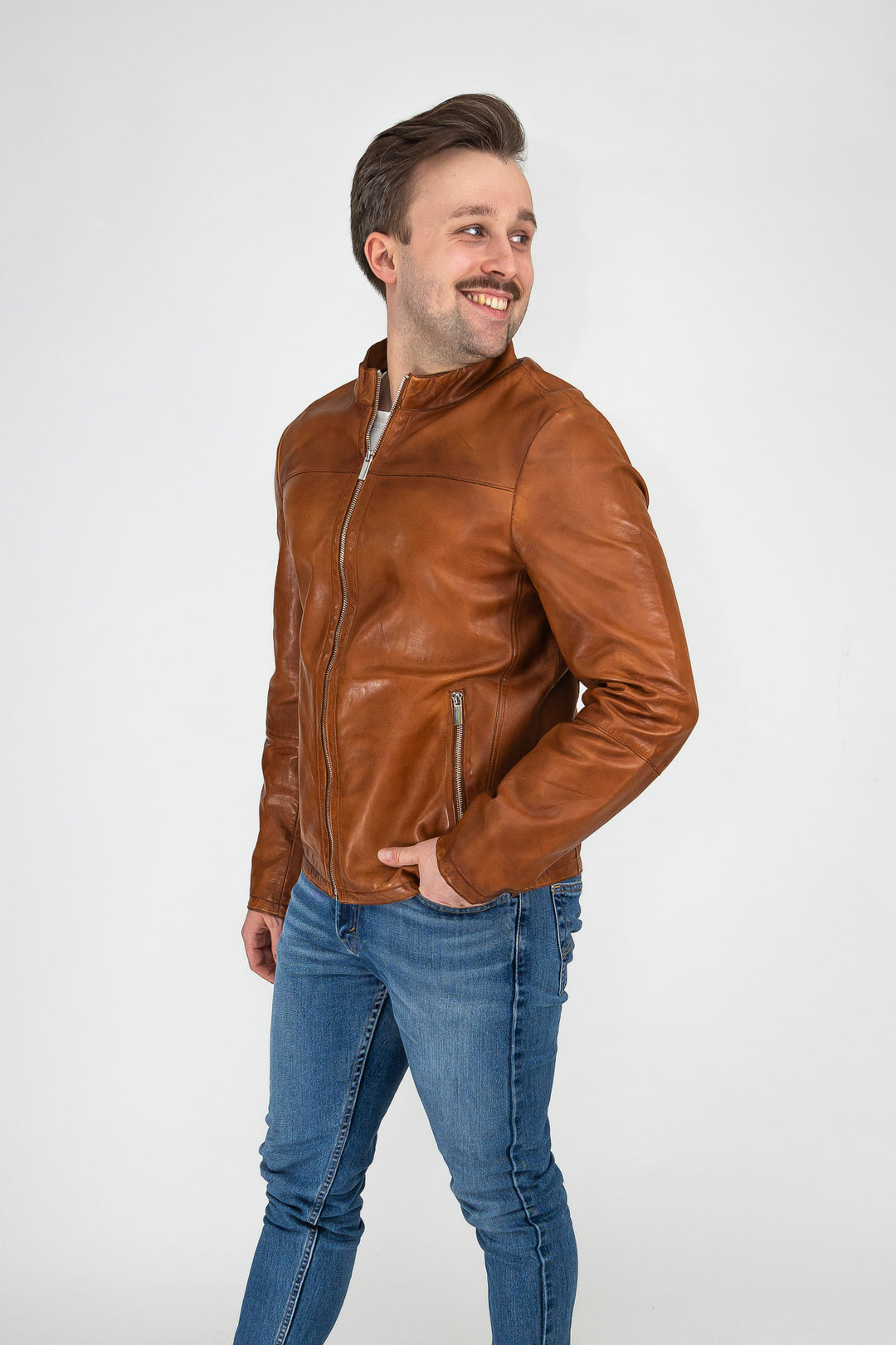 Brown leather jacket Tomaso | Gentlemen | Leather Fashion Susanne 