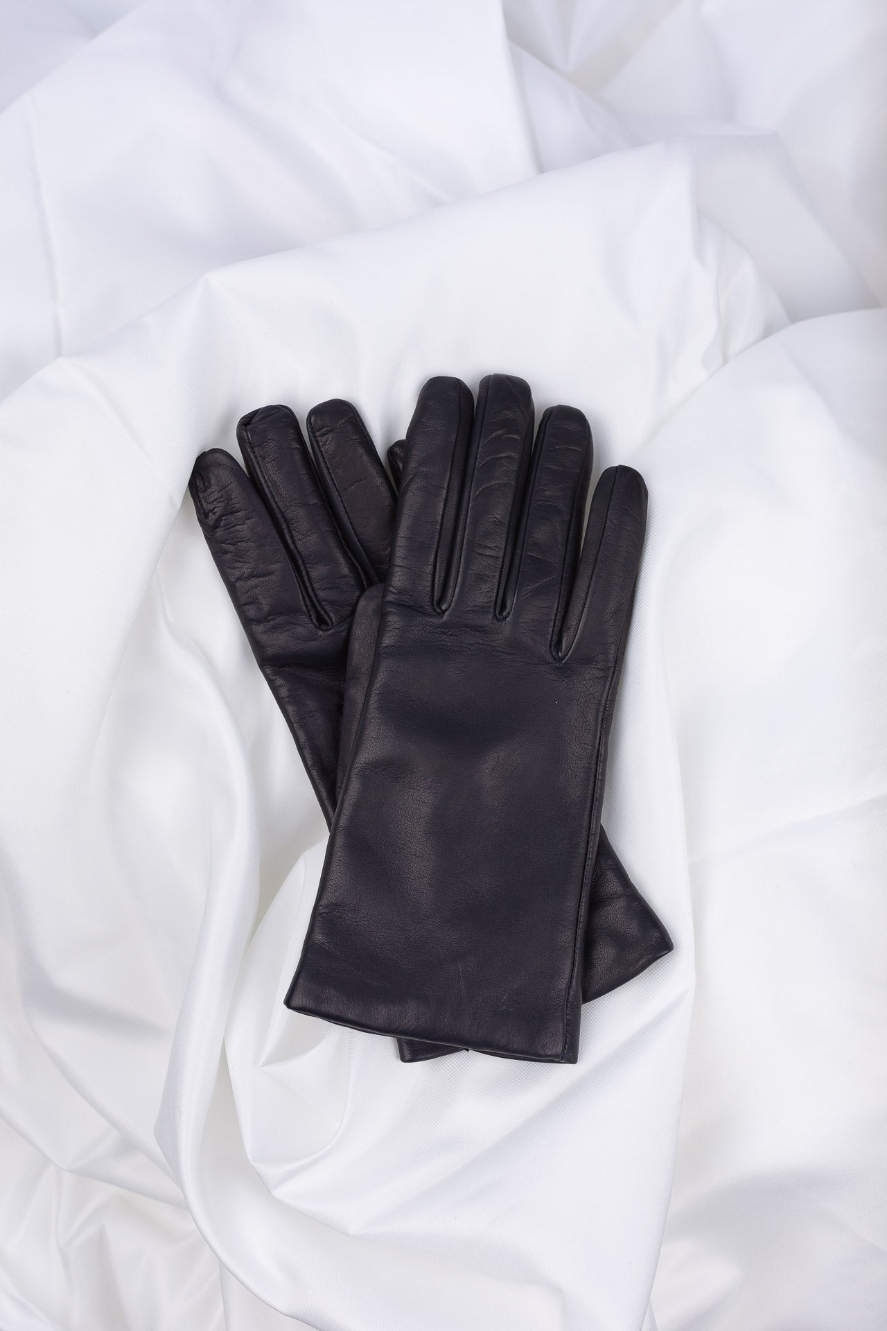 Dark blue leather gloves Maria | ladies 