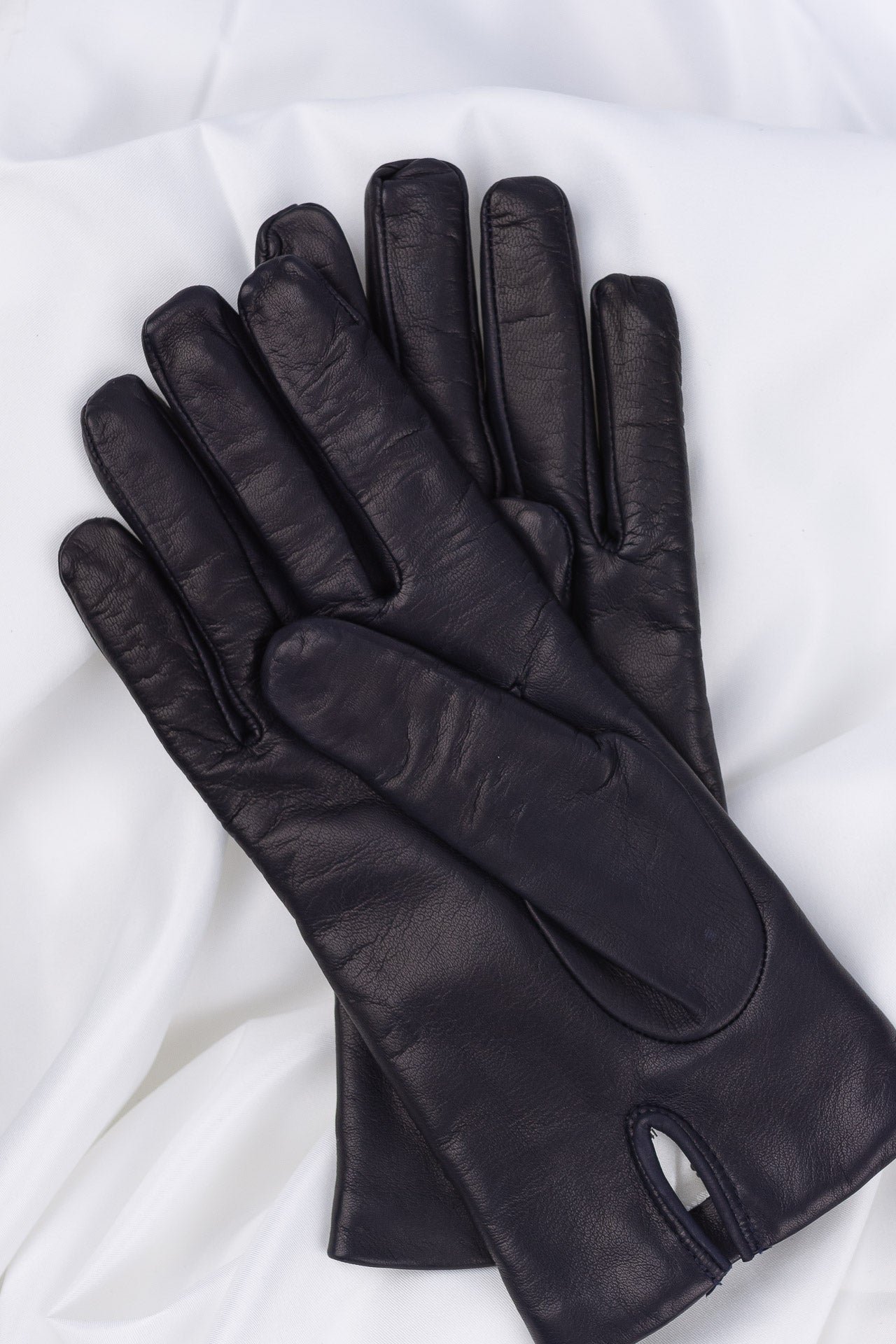 Dark blue leather gloves Maria | ladies 
