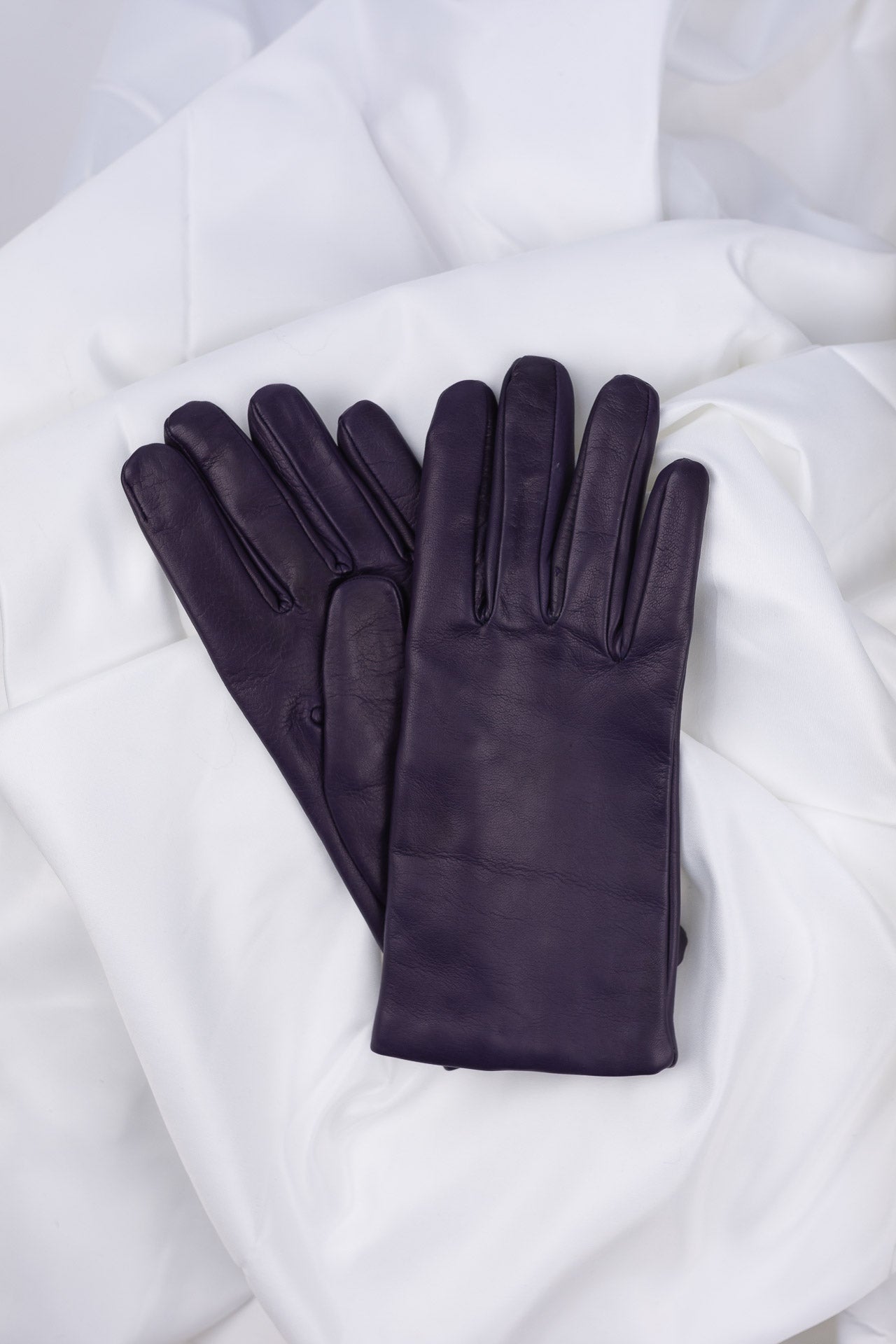 Dark purple leather gloves Pauline | ladies 