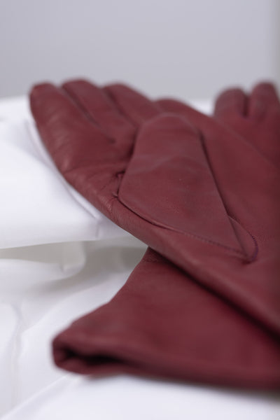 Dark red leather gloves Elisabeth | ladies 