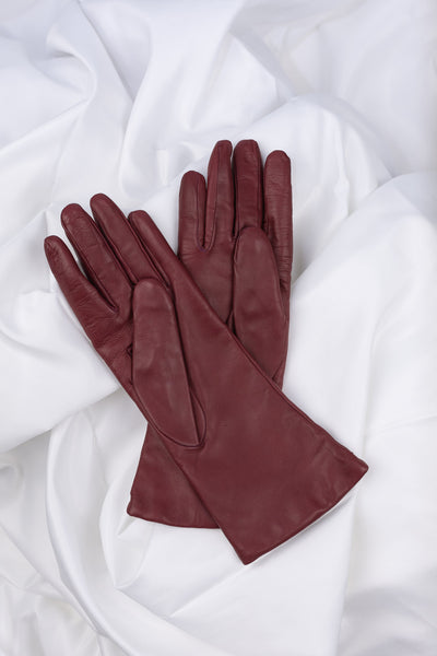 Dark red leather gloves Elisabeth | ladies 