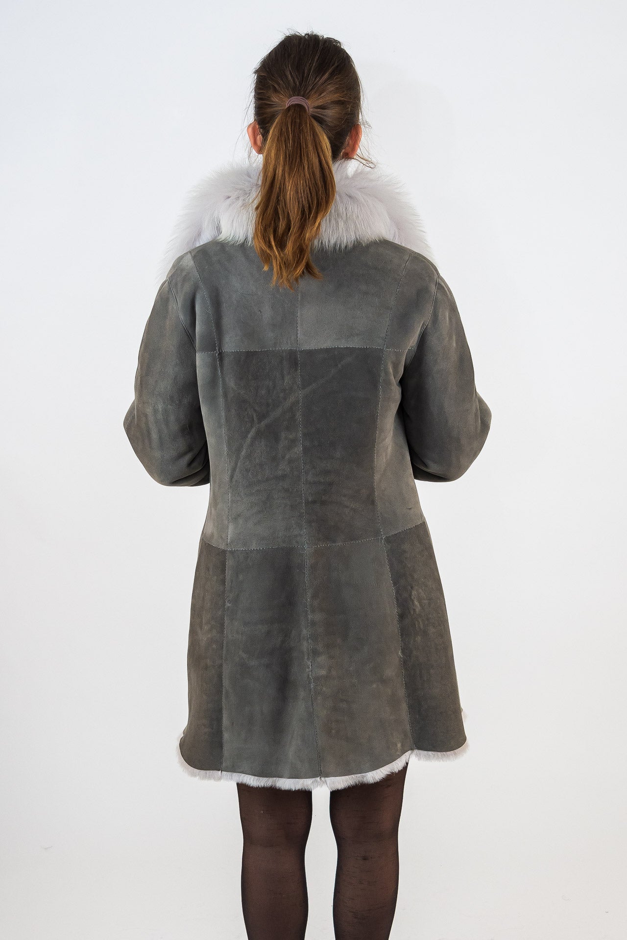 Gray Toscana Lambskin Coat Slick | ladies