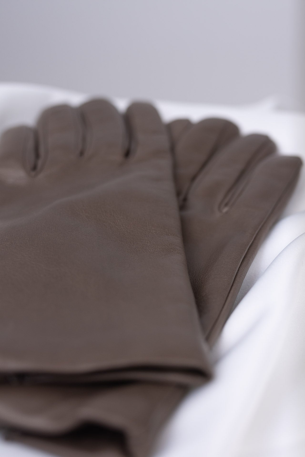 Grey-green leather gloves Freddy | ladies 