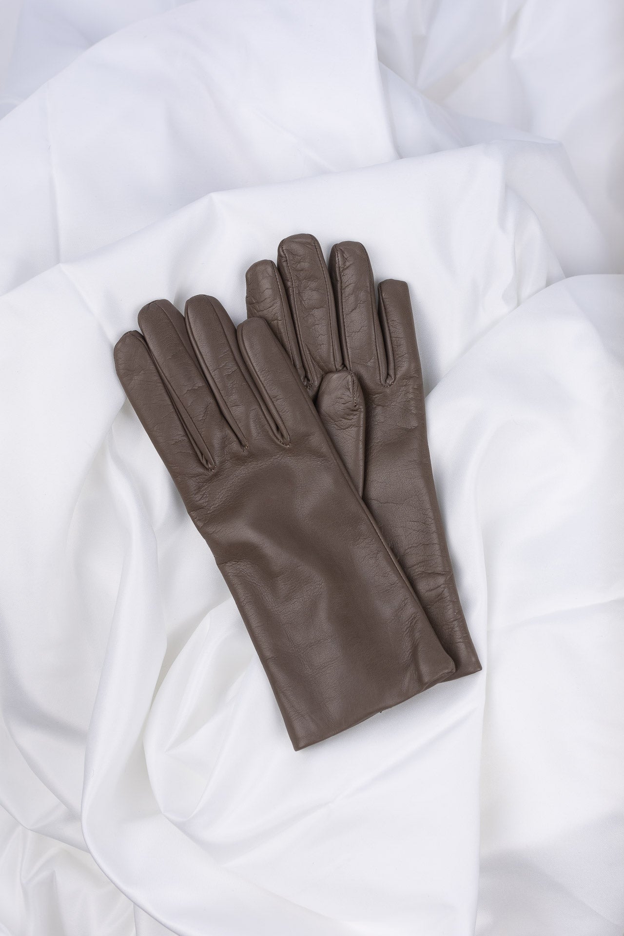 Grey-green leather gloves Freddy | ladies 
