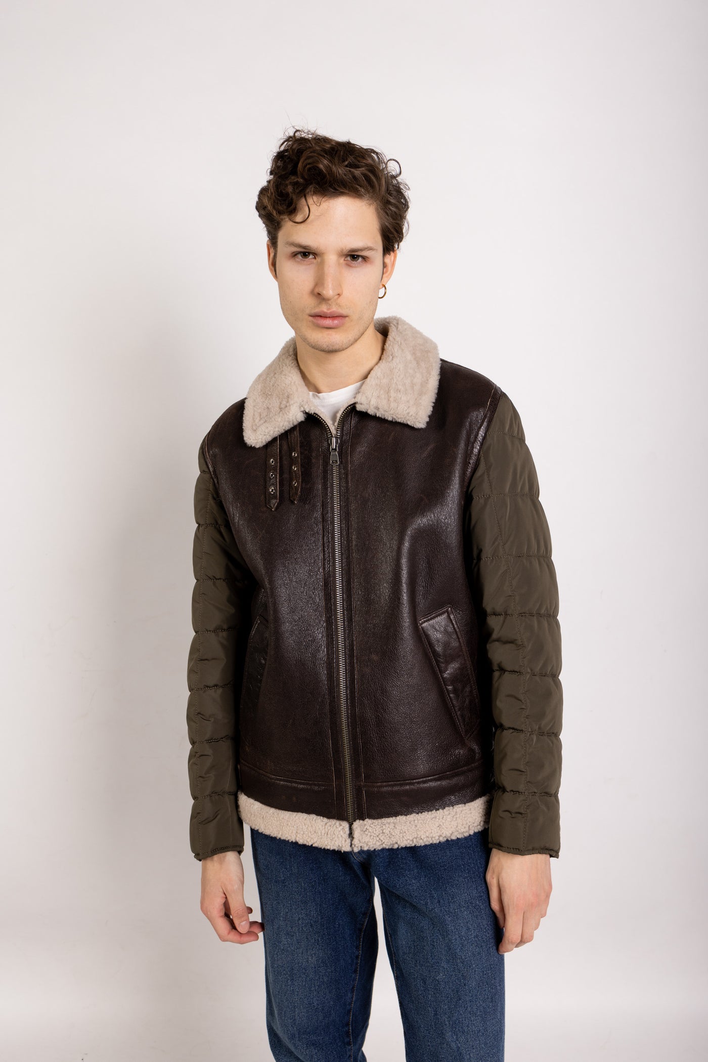 Lederjacke Aus Stoff Herren Lederjacke Mit Kapuze – Roberto Geissini