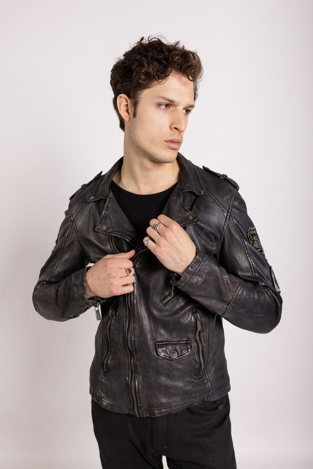 Bikerjacke Gebrauchte Herren Lederjacke Kaufen Motorrad Lederjacke