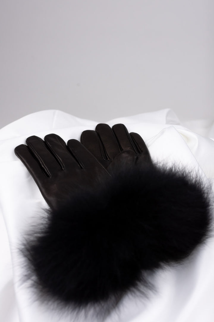 handschuhe fuchs Schwarze Lederhandschuhe mit Fuchs Louisa | Damen
