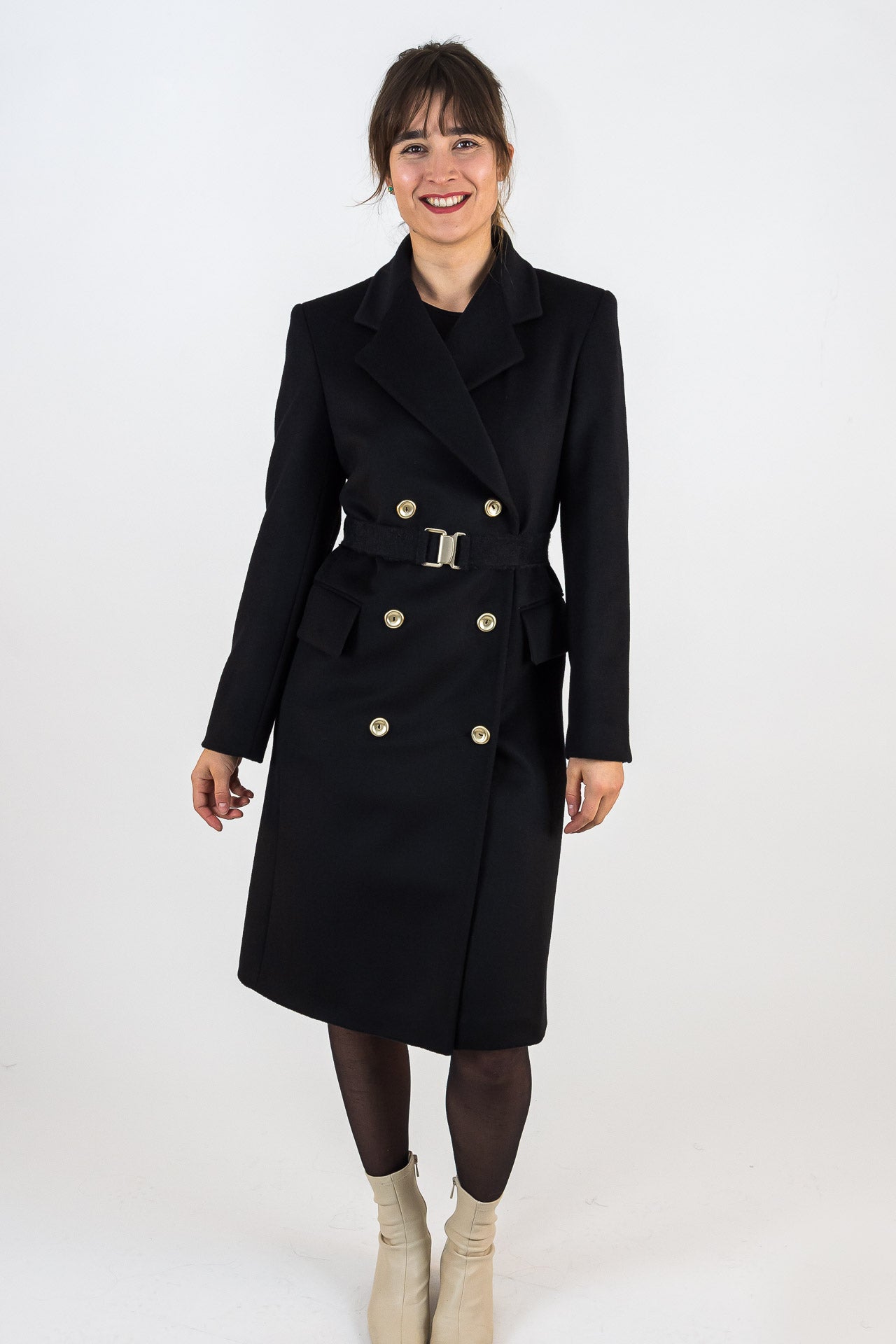 Classic black wool coat | ladies