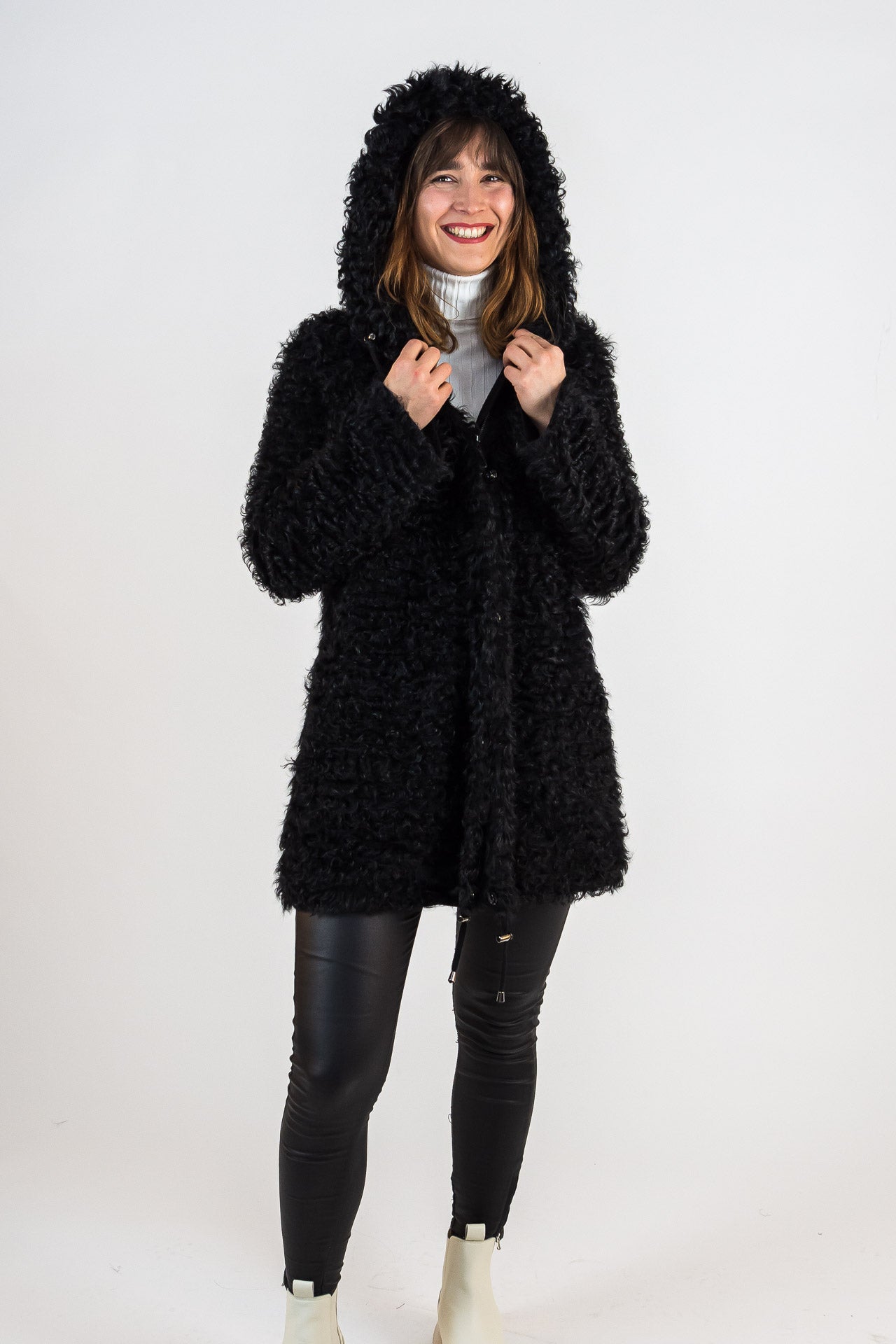 Black Kalgan lamb coat Sophie | ladies