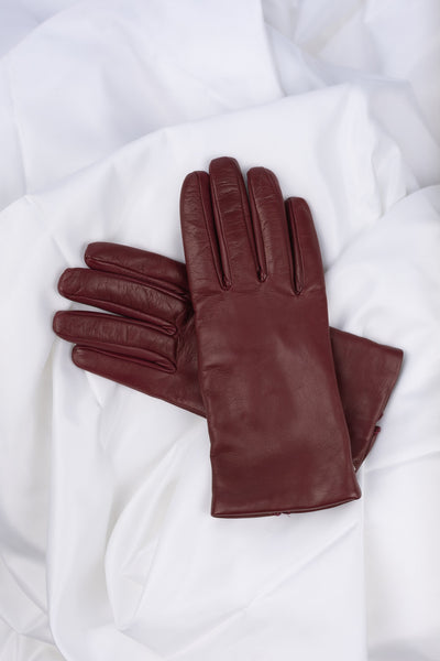 Dark Red Leather Gloves Freya | ladies 