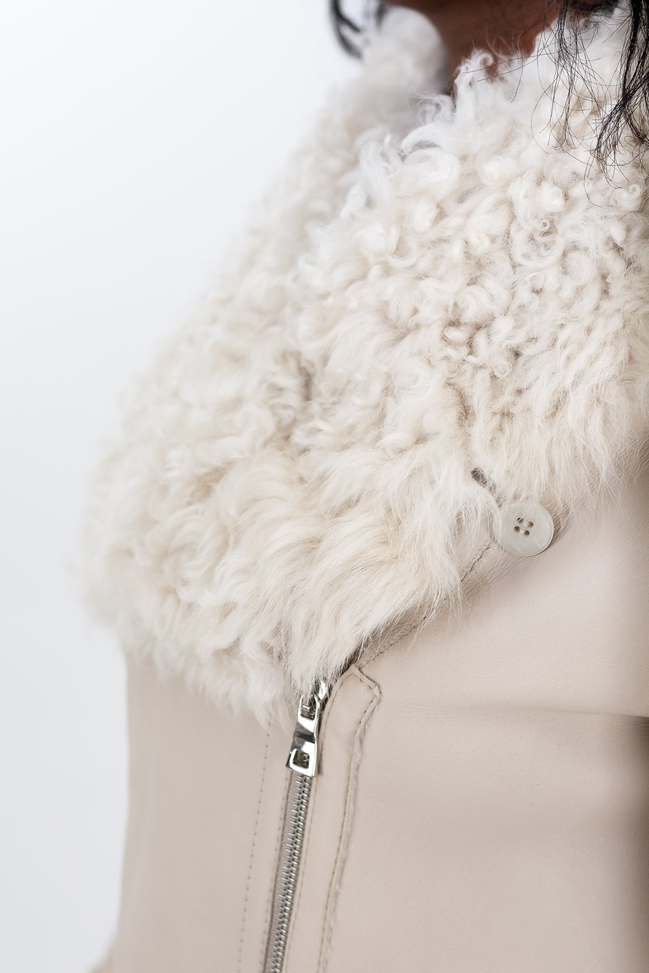 White curly lamb coat Alexandra | ladies