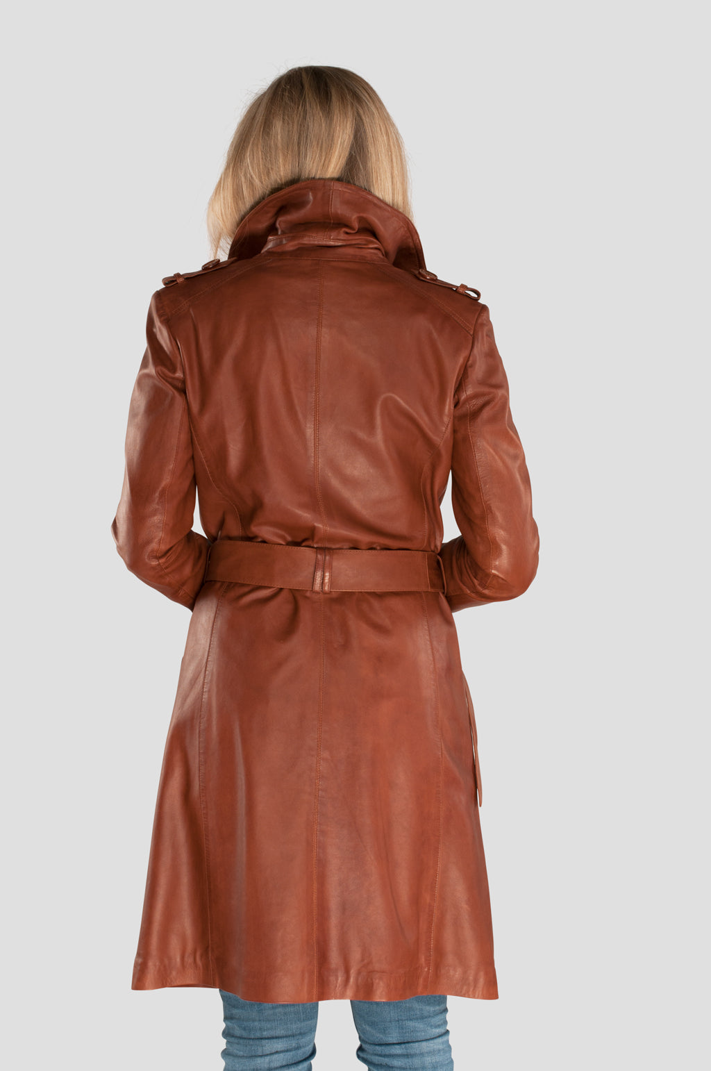 Leather Trench Coat - Women's Cognac | Leather Fashion Susanne – Ledermoden  Susanne