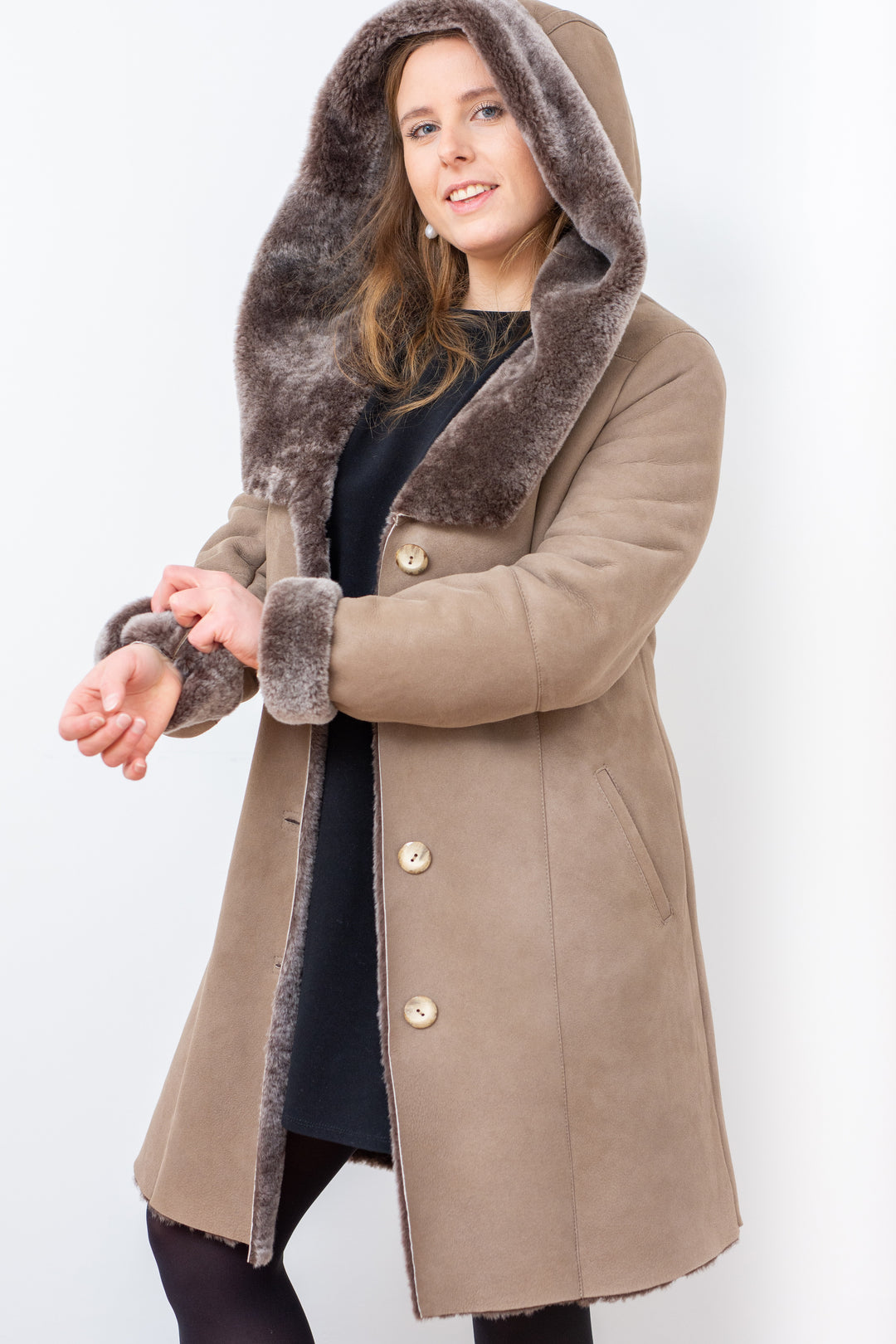 Jacket Boss Lammfelljacke Ottoman Hugo Boss Mantel Khaki